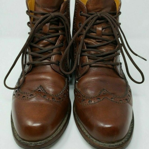 Frye Arkansas Brogue Wingtip Boots 8.5D Made in US - Picture 1 of 8